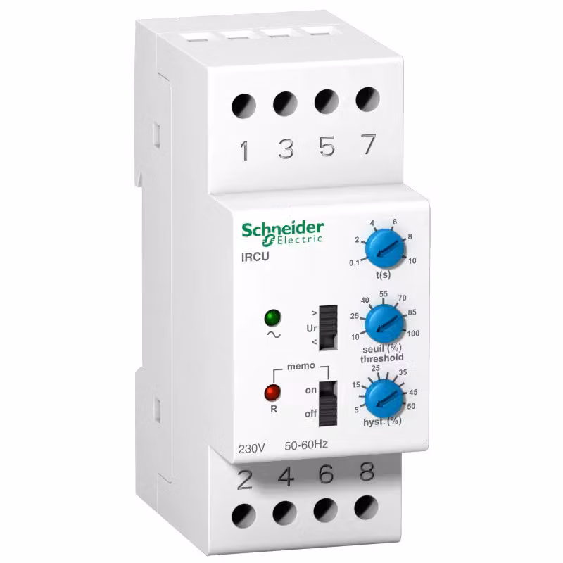 Relè di controllo tensione Schneider Electric iRCU, 8 A, 1 contatto in scambio, 230 V CA 50/60 Hz A9E21182