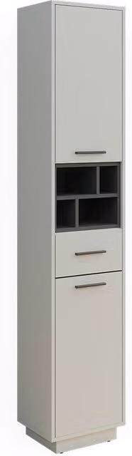 Armadio per il bagno Beatrice Vicco Grigio/Antracite L: 38 cm, H: 190 cm con ante, cassetti e scomparti – 1