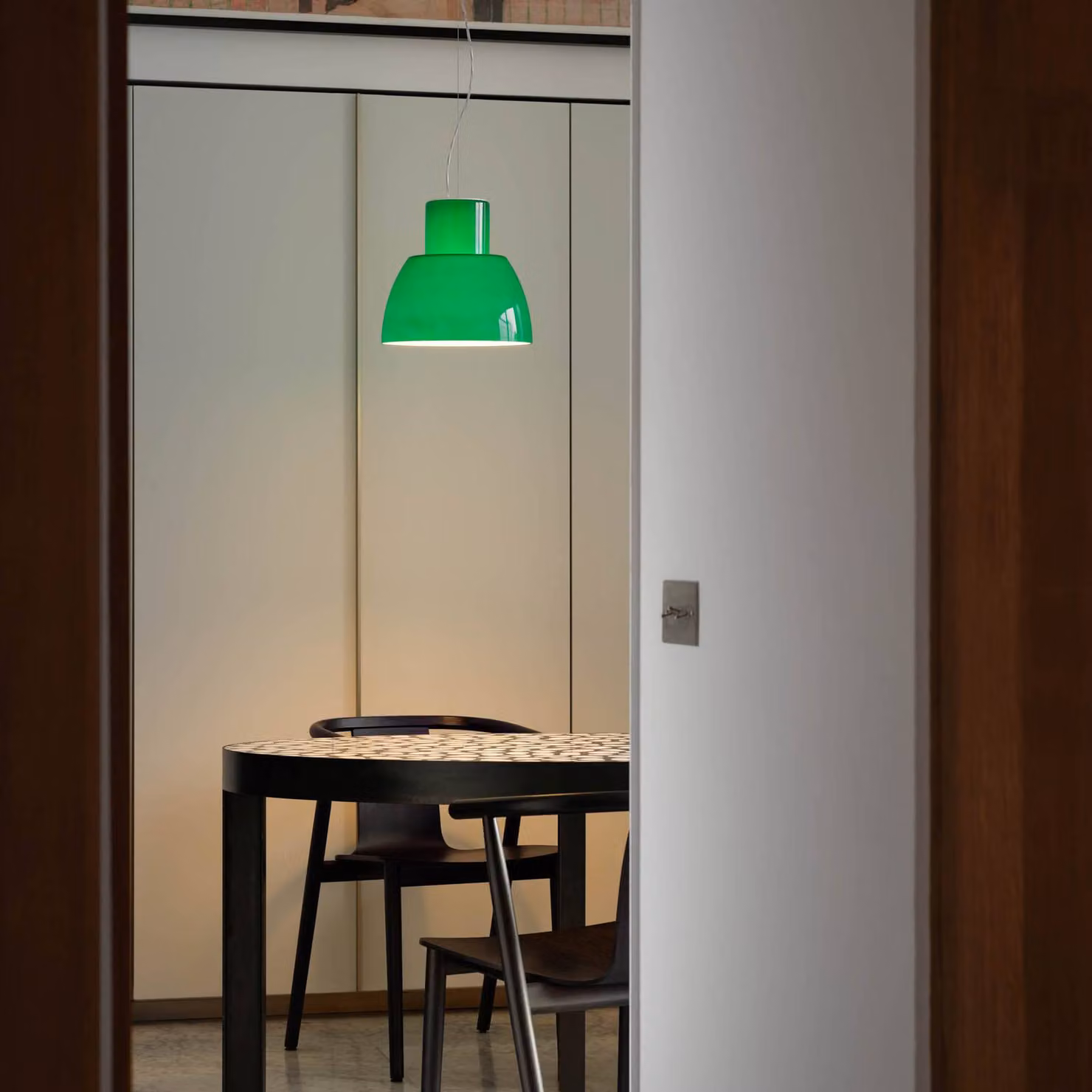 Nemo Lampada a sospensione in vetro Lorosae, dimmerabile, Verde, Soggiorno / Sala da pranzo, Vetro, Lampada a sospensione