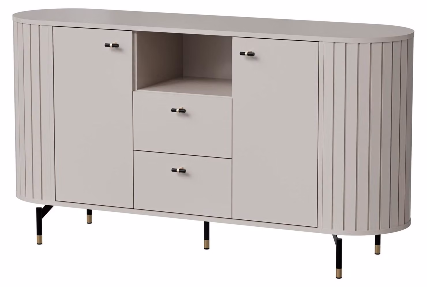 Selsey Zante - Credenza a 2 ante con 2 cassetti, color grigio-beige, 150 cm