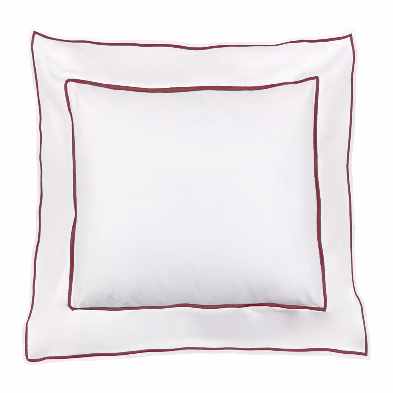 ISOLA Coppia federe - Taglia: 65x65,Colore: ISOLA - BIANCO + BURGUNDY