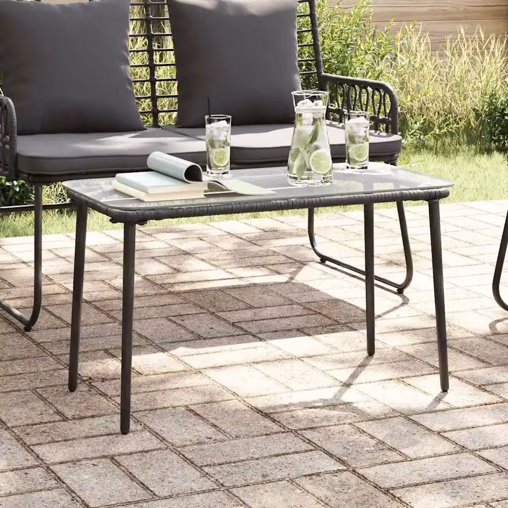 Tavolo da giardino rettangolare vidaXL in polyrattan nero L: 80 cm, P: 40 cm, H: 45 cm