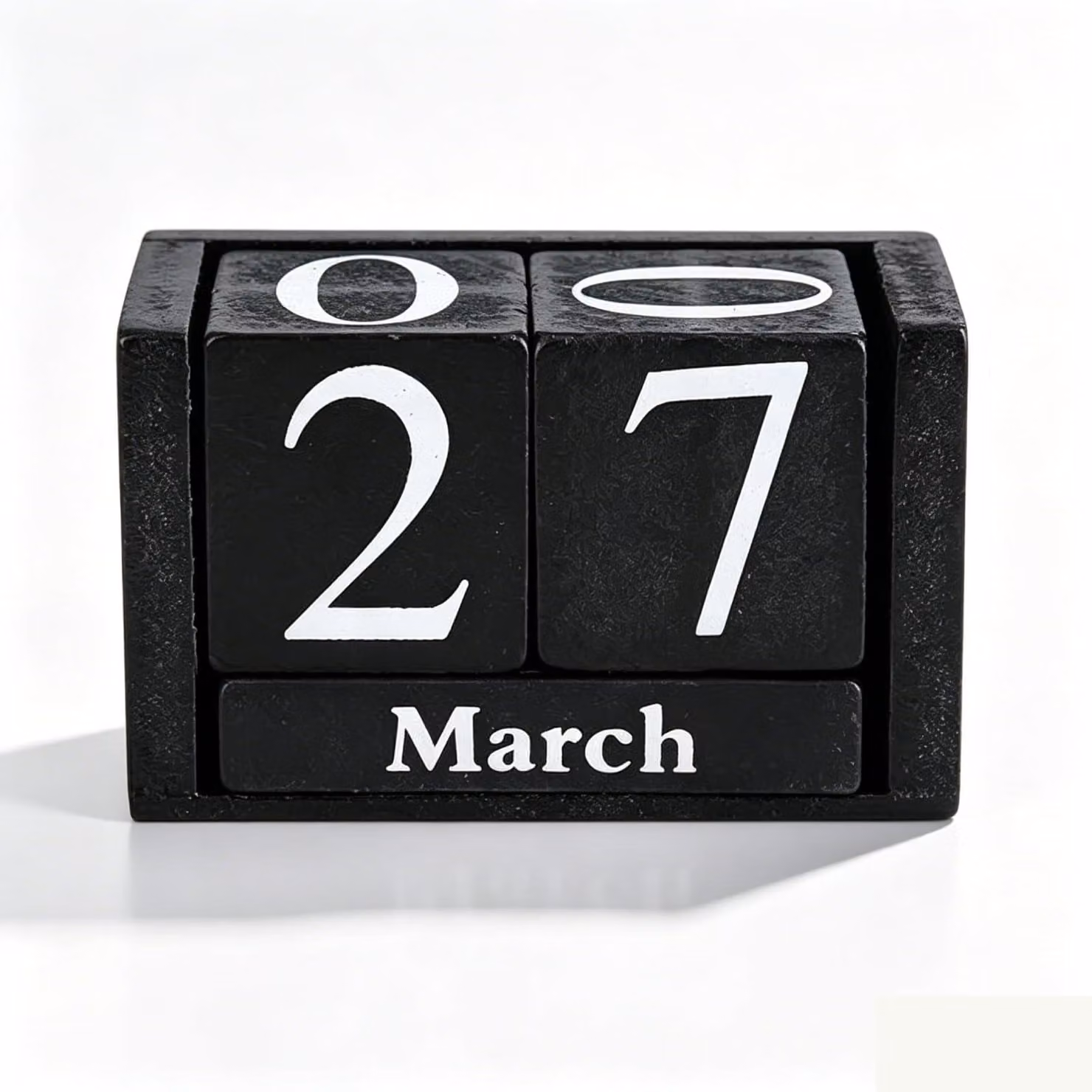 Calendario da parete in legno, calendario perpetuo, con indicazione del mese e della data, ideale per l'ufficio