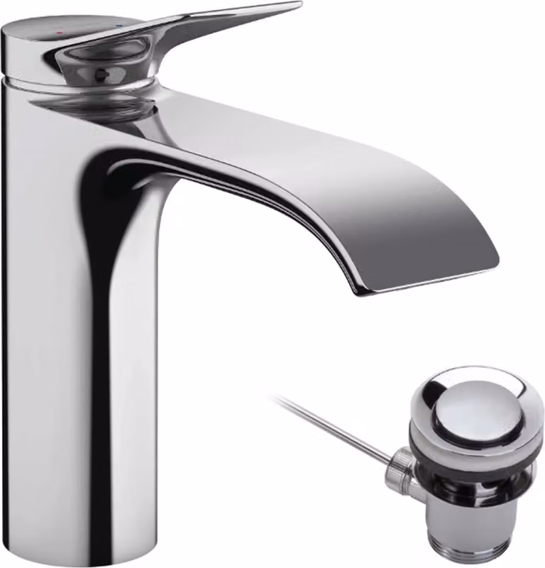 hansgrohe Einhandmischer Waschtisch Vivenis ComfortZone 110 mit Ablaufgarnitur verchromt