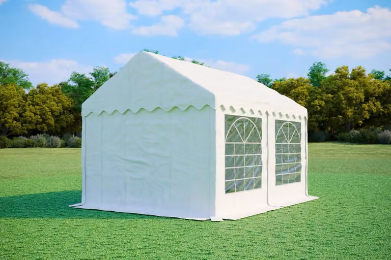Tenda per eventi, dimensioni 3x4 metri, PVC standard, 500 g/m², colore bianco