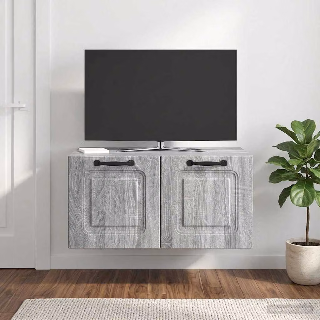 vidaXL Mobile Porta TV da Muro Moderno Grigio, L 59,5 cm x P 41 cm x H 30 cm