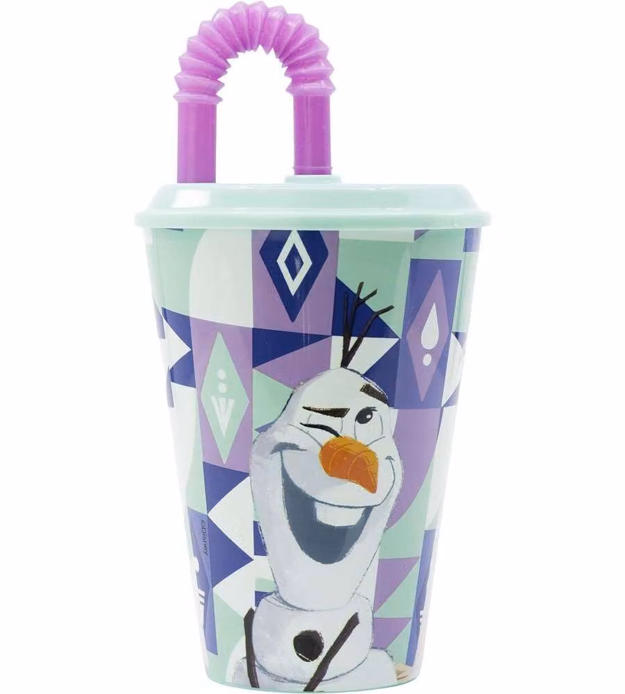 Bicchiere in plastica con cannuccia Frozen 430 ml