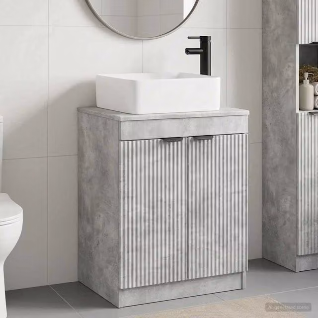 Set di mobili per il bagno Grigio Cemento Legno ingegnerizzato 3404225