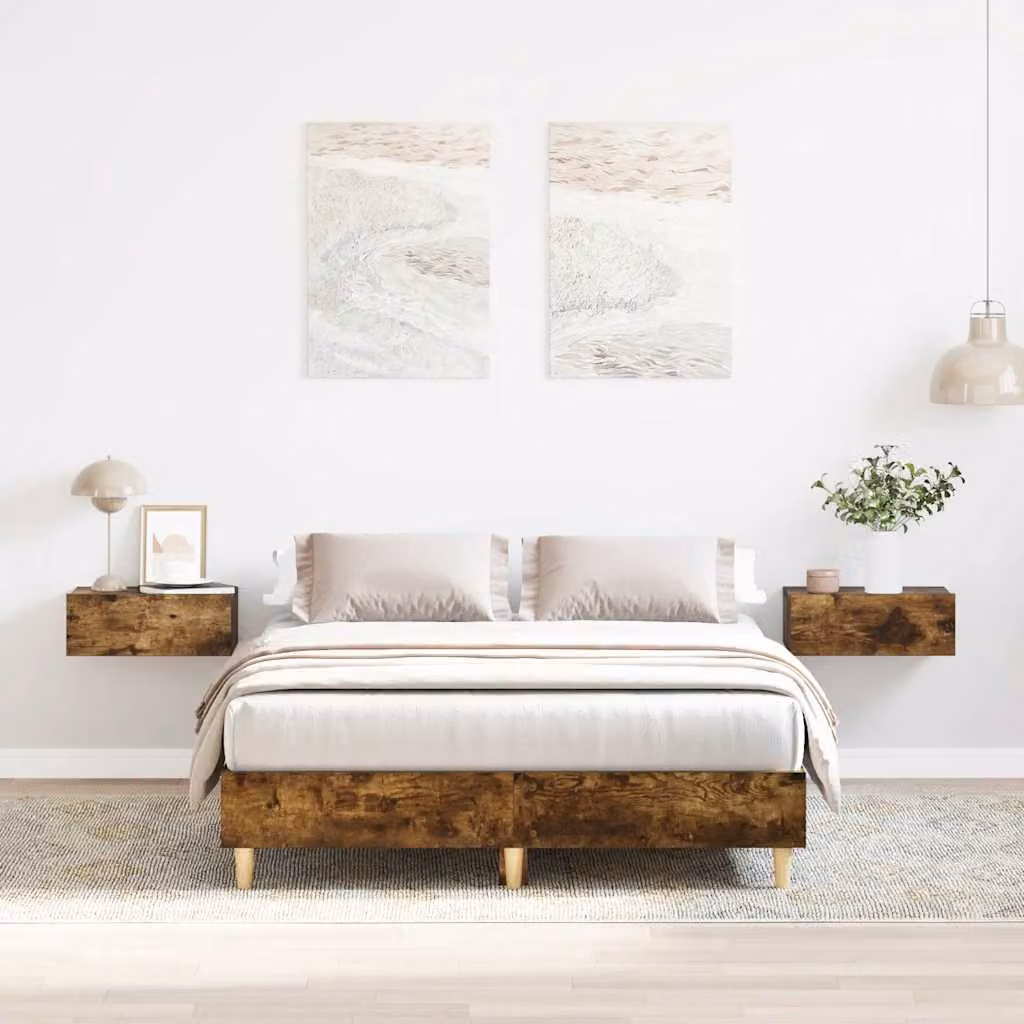 Giroletto vidaXL senza materasso in legno e MDF colore Rovere Fumo L: 120 cm, P: 200 cm