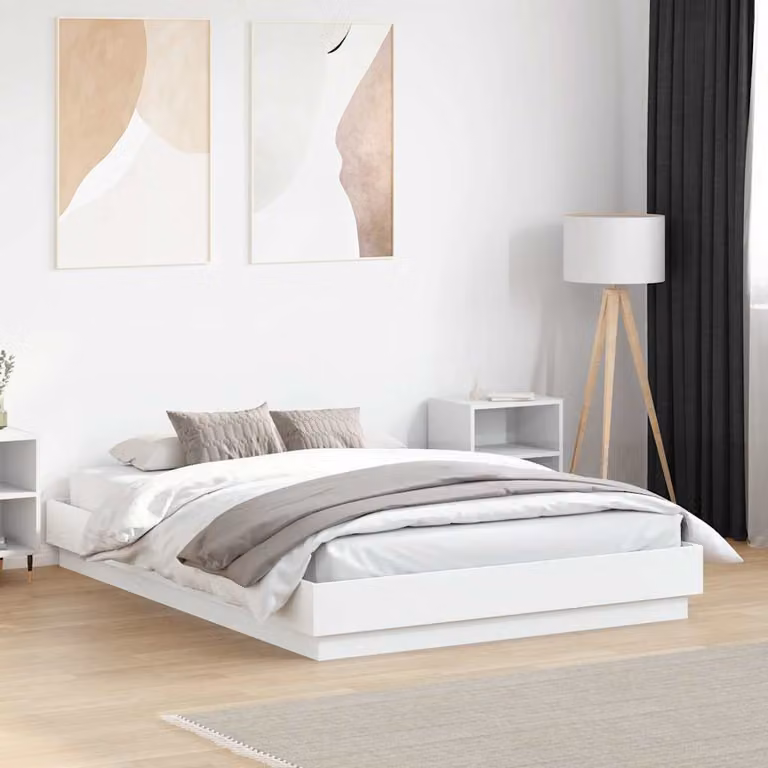 vidaXL Giroletto Bianco in Legno Multistrato L: 140 cm, P: 190 cm