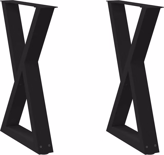 Set di 2 gambe regolabili per tavolo da pranzo in acciaio nero opaco L: 60 cm, H: 72-73,3 cm – 1