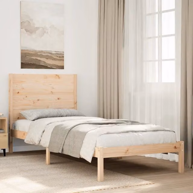 Giroletto extra lungo vidaXL in legno massello di pino senza materasso L/P/H: 225,5 x 95,5 x 100 cm