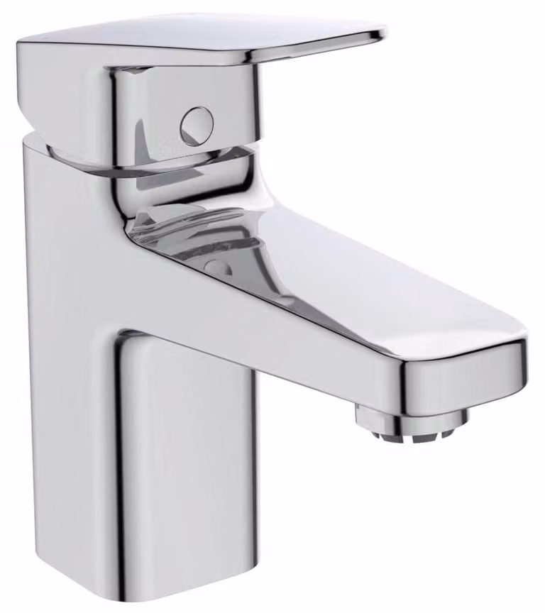 Miscelatore per lavabo a bassa pressione, cromato, con gruppo di scarico, per foro singolo