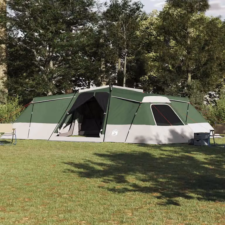 Tenda Familiare Impermeabile vidaXL per 16 Persone in Taffetà Verde