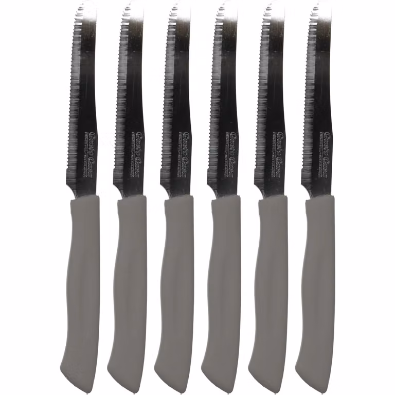 Set di 6 coltelli da tavola Gusto Casa in acciaio inossidabile con manico antiscivolo in plastica