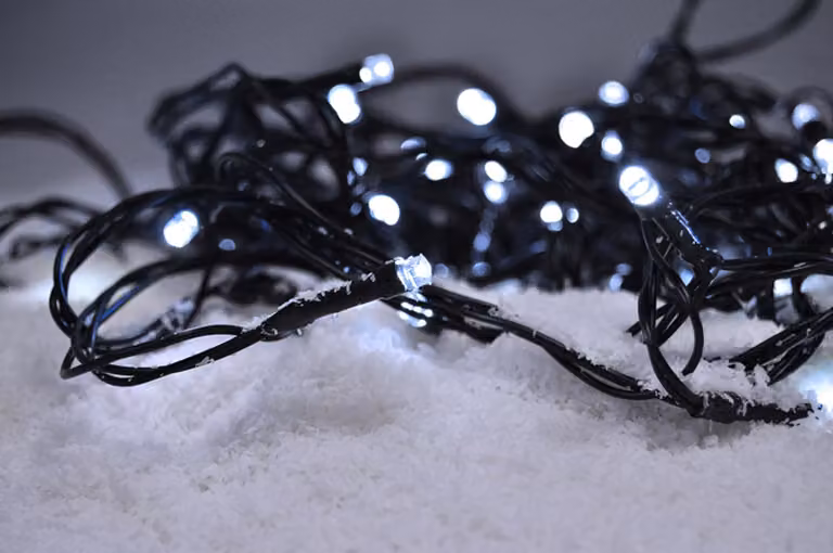 Catena natalizia Solight LED per esterni, 200 LED, 20 m, cavo da 5 m, 8 funzioni, timer, IP44, bianco freddo