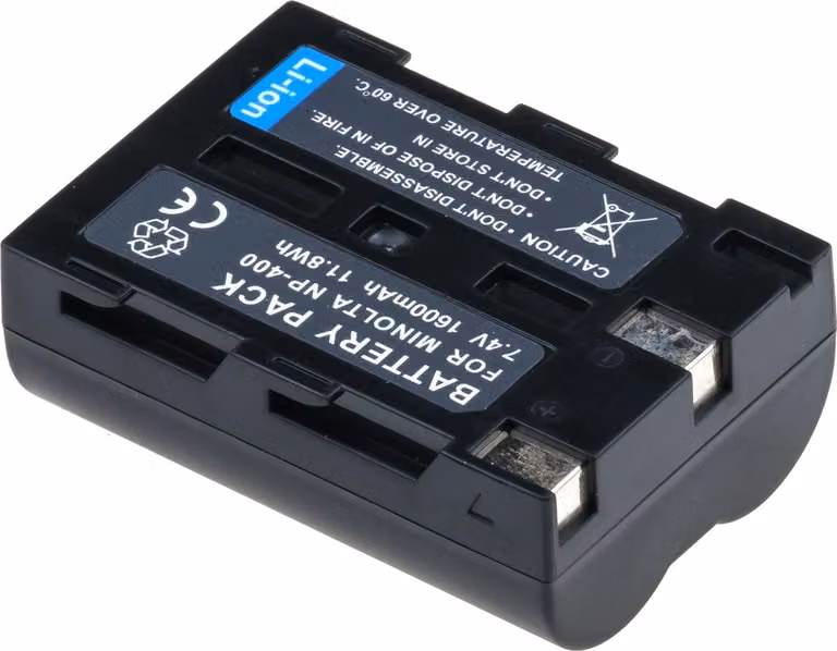Batterie ricaricabili T6 Power Minolta NP-400, Pentax D-Li50, Samsung SLB-1674, 1600mAh, 11,8Wh