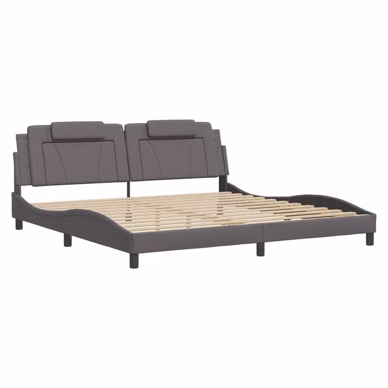 Giroletto Viana senza Materasso Grigio 200x200 cm in Pelle finta