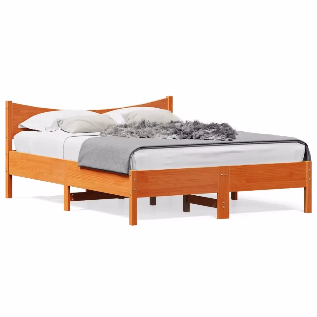 Letto in legno di pino Design Mania colore marrone cera con doghe piatte L/P: 140 x 190 cm – 2