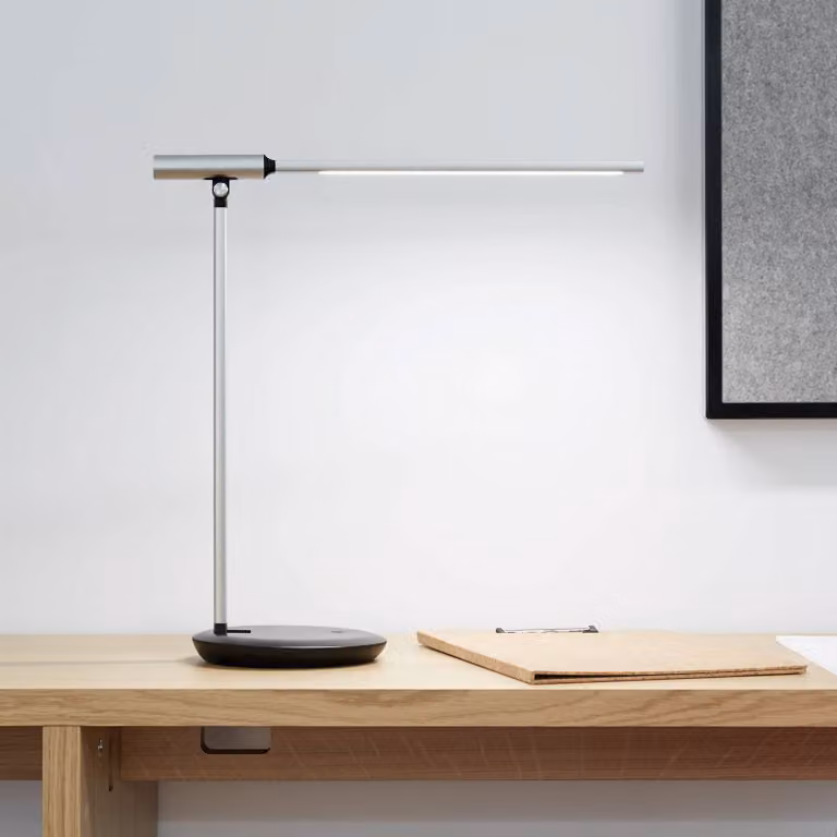 Maul Lampada da scrivania MAULrubia, dimmerabile, Alluminio / Grigio / Zincato, Studio / Ufficio, Alluminio, Moderno, Lampada da tavolo LED
