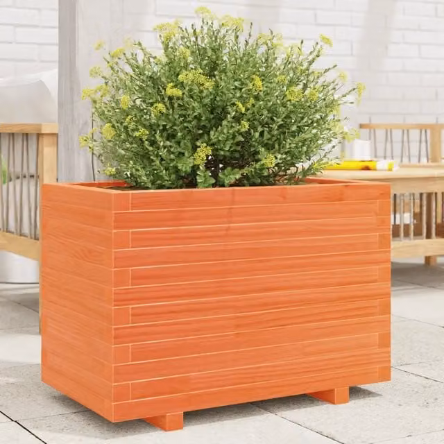 Fioriera da giardino vidaXL in legno di pino marrone L: 70 cm, P: 40 cm, H: 49,5 cm