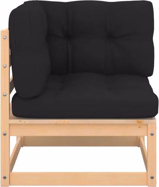 Divani Angolari Giardino 2 pz con Cuscini-Sofa da giardino in Massello di Pino