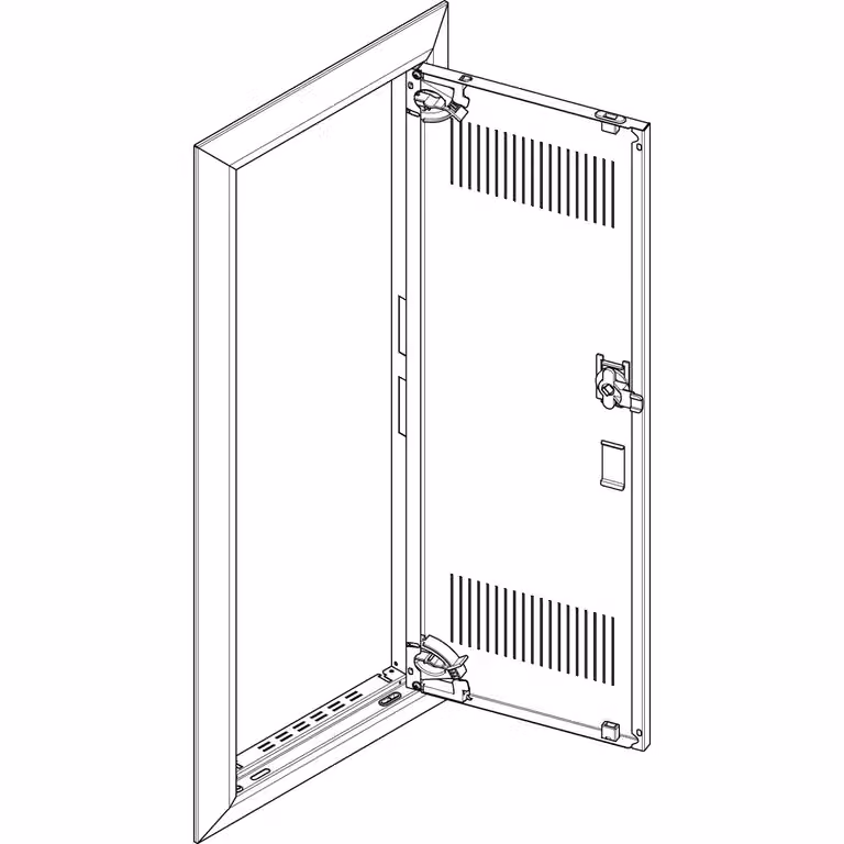 Cornice ABN + sportello con fessura di ventilazione 1x5 per centralina di distribuzione da incasso, a 1 fila da 5 moduli GBRU15TL