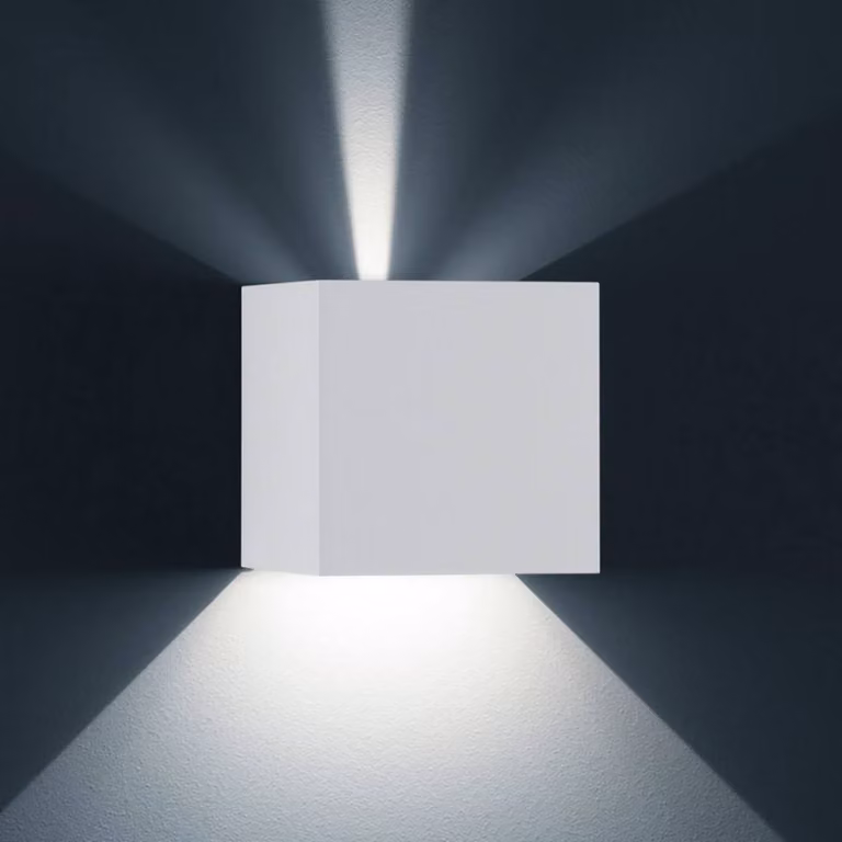 Helestra Applique da esterni a LED Siri 44 L, dimmerabile, Bianco / Opale, Alluminio, Moderno, Applique LED da esterni