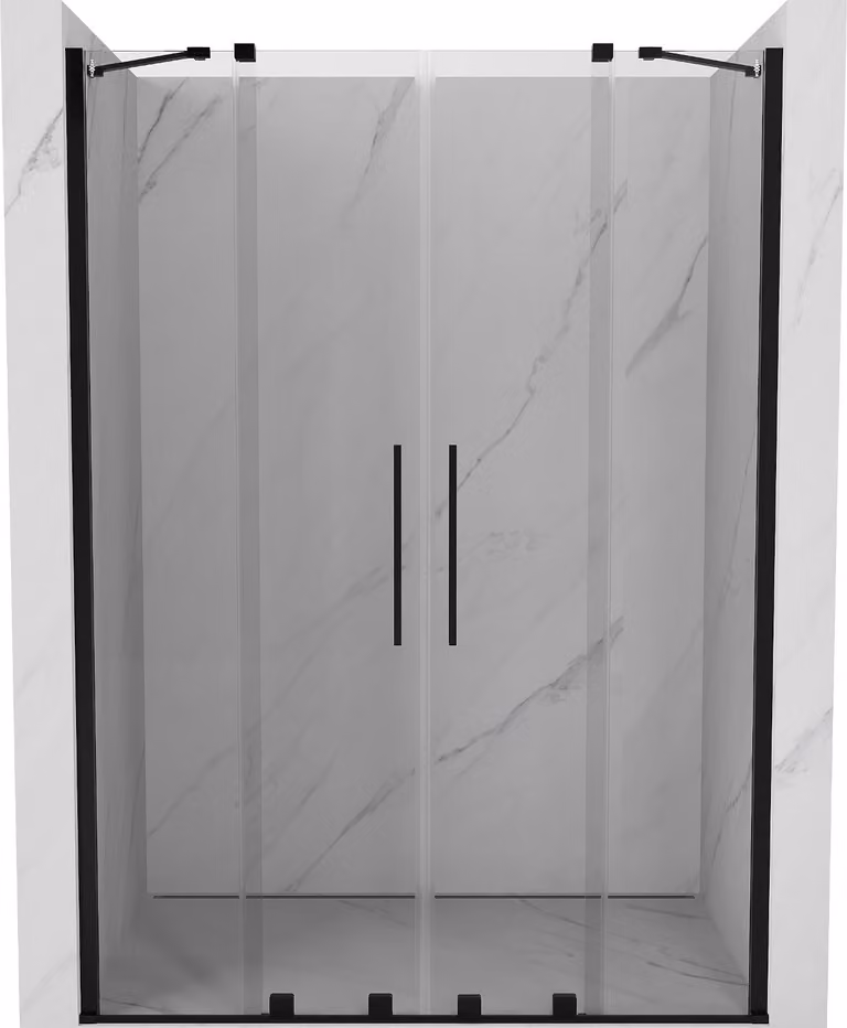 Mexen Velar Duo porte doccia scorrevoli 160 cm, trasparente, nero - 871-160-000-02-70