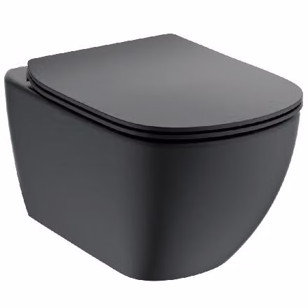 Ideal Standard Tesi - Wc sospeso con sedile ammortizzato, Aquablade, nero T3546V3
