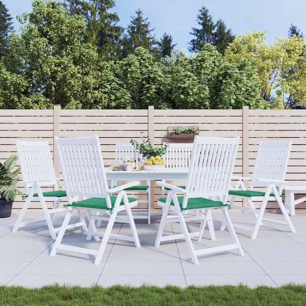 Set di 6 cuscini per sedia vidaXL verdi in tessuto Oxford traspirante e impermeabile, L 50 cm x P 50 cm x H 3 cm