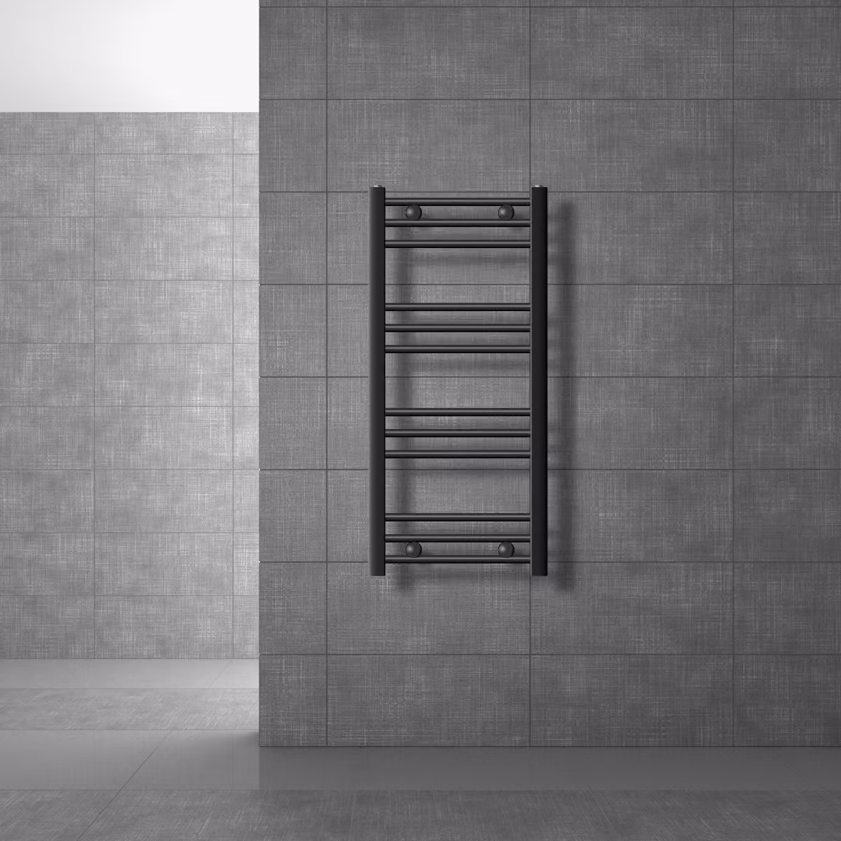 LuxeBath radiatore bagno Sahara - 400 x 800 mm - antracite - curvo con attacco laterale - radiatore scaldasalviette asciugacapelli, senza elemento riscaldante