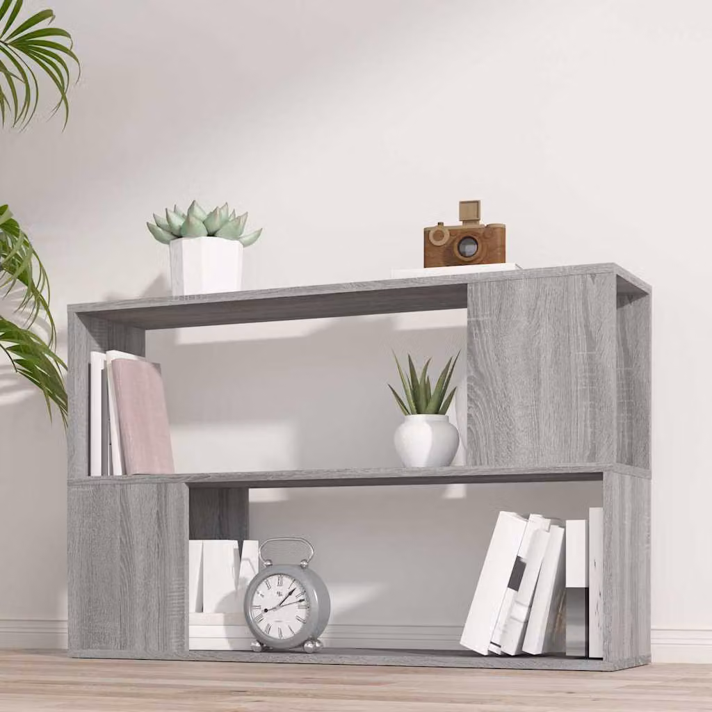 Libreria moderna da parete vidaXL in legno e MDF Grigio opaco L: 100 cm, P: 24 cm, H: 63 cm