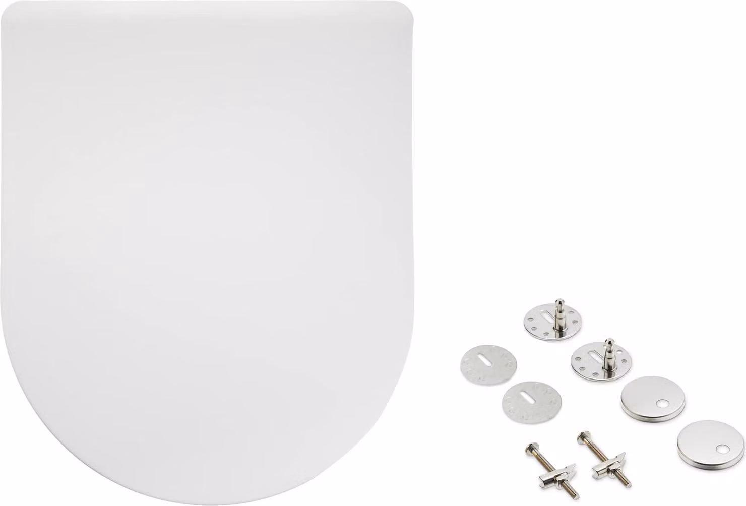 Amazon Basics Sedile per WC a forma di D in materiale ureico, superficie opaca, 36,5 x 43 cm, bianco
