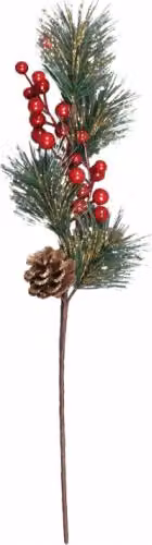 BOBULE CHRISTMAS + pigna con estremità dorate 48 cm