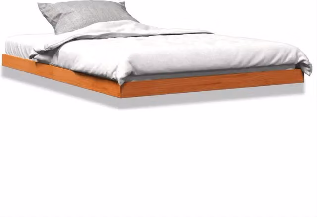 Letto matrimoniale | Letto per adulti | Giroletto Marrone Cera 135x190 cm in Legno Massello di Pino