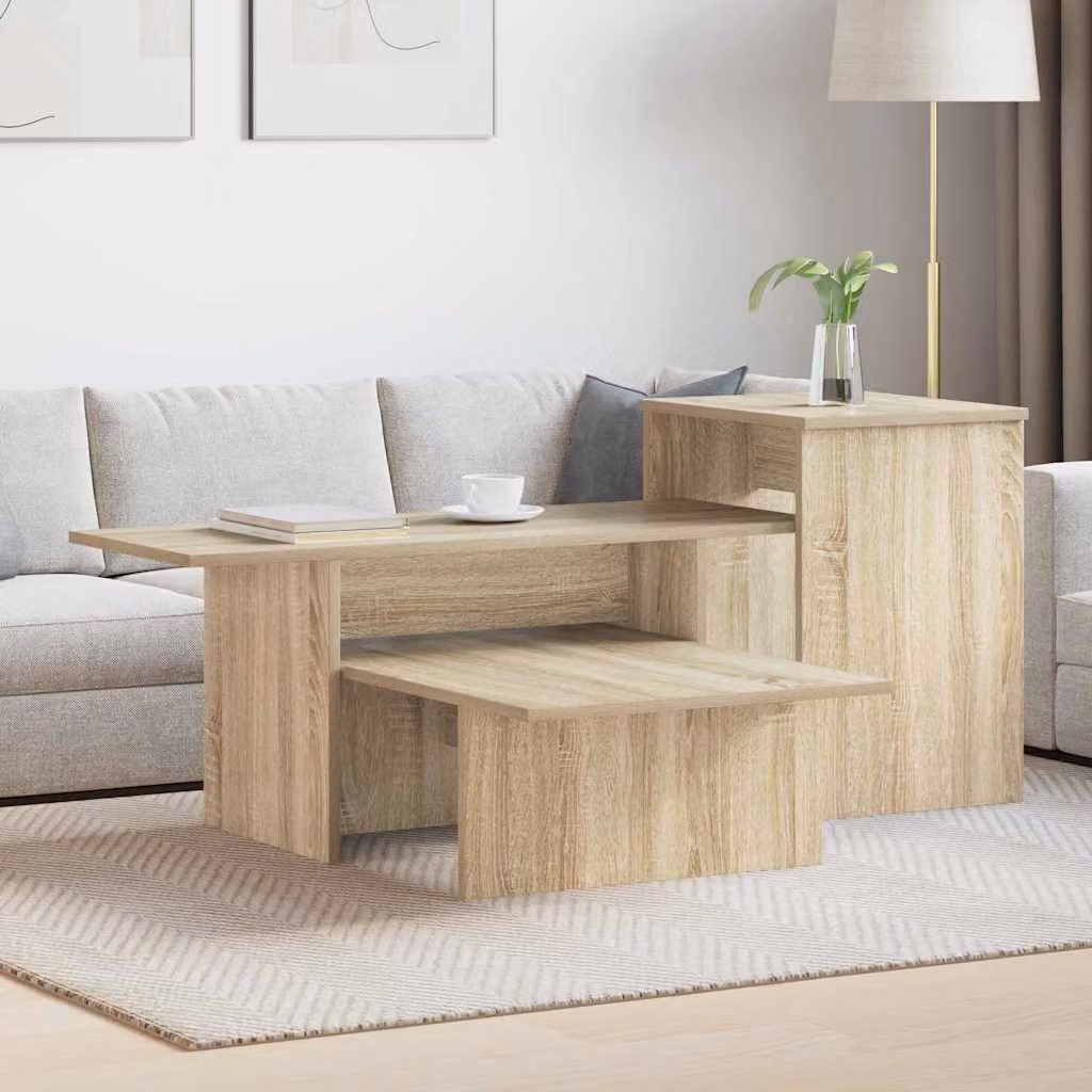 vidaXL Tavolo consolle moderno in rovere sonoma marrone L: 91,5 cm, P: 35 cm, H: 38,5 cm