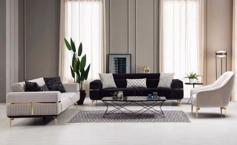Luxus Sofagarnitur Sofa Polster Gruppe Sofas 3+3+1 Sitzer Sessel 3tlg. Samt Set