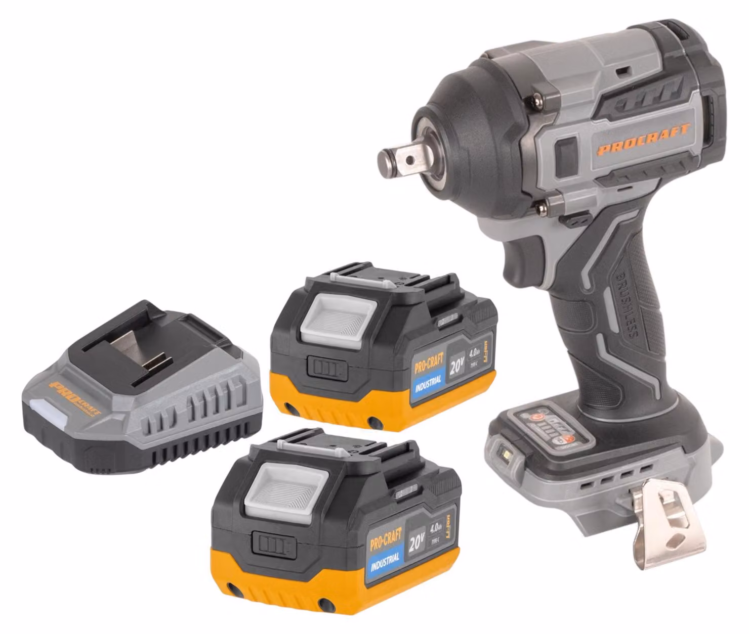 Procraft Industrial IW550Abb Avvitatore a impatto a batteria 20 V 550 Nm 1/2" Solo - senza batteria, senza caricabatteria