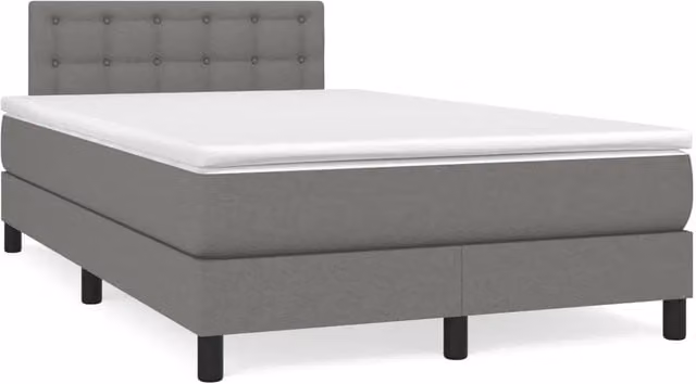 Giroletto a Molle con Materasso Grigio Scuro 120x190cm Tessuto 3269752