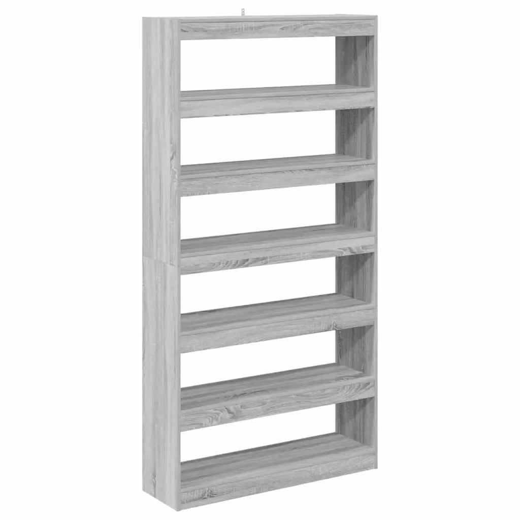 Libreria moderna vidaXL a 6 livelli in MDF grigio, L 100 cm x P 30 cm x H 198 cm – 2