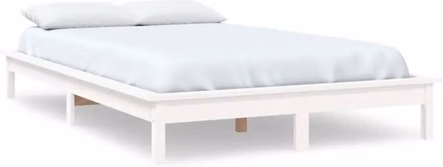 Letto matrimoniale in legno massello di pino bianco con doghe rigide L/P/H: 200 x 120 x 131,5 cm