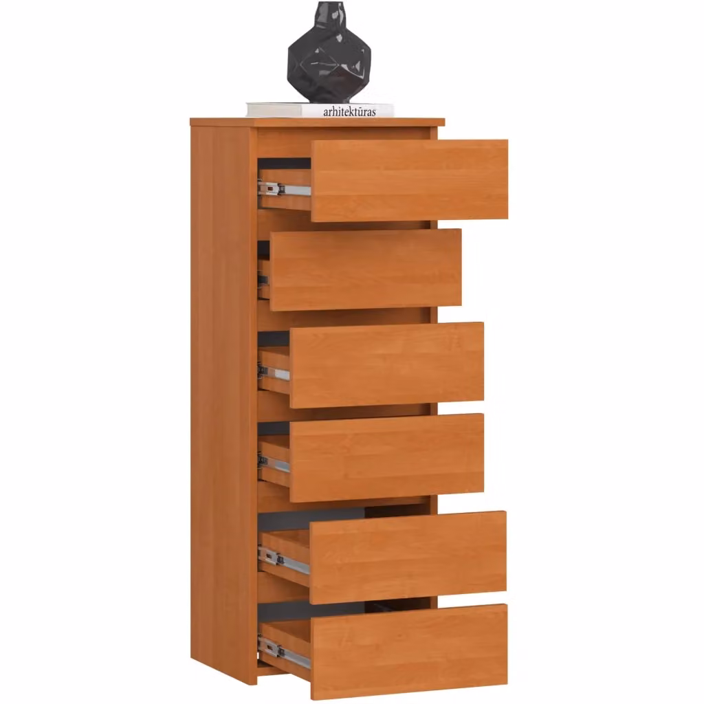 Cassettiera AKORD CL6 in Ontano Marrone con 6 Cassetti, L/P/H: 40 x 35 x 109 cm – 2
