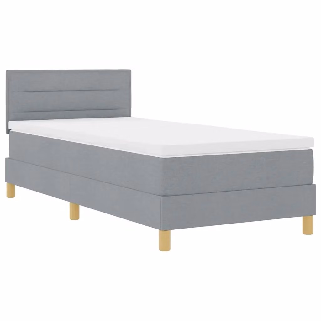 Letto moderno vidaXL con illuminazione LED sottostante e porta di ricarica USB, rivestimento in tessuto grigio, L/P: 80 x 200 cm – 2