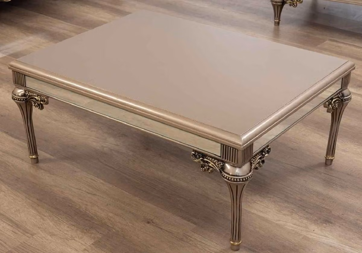 Casa Padrino tavolino barocco grigio / nero / oro - Magnifico tavolo da salotto in legno massiccio in stile barocco - Mobili da salotto barocchi - Nobile & Magnifico