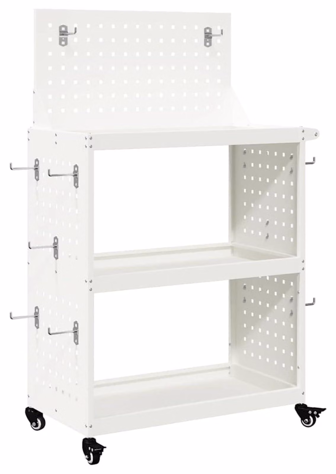 Carrello attrezzi con ripiano bianco - 65 x 35 x 111 cm - Metallo