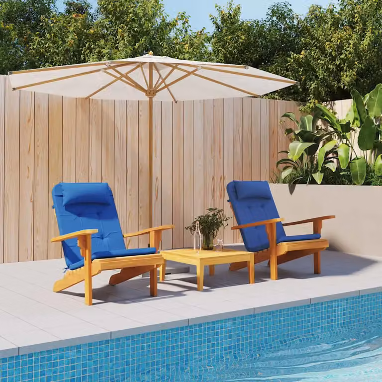 Set di 2 cuscini per sedie vidaXL in tessuto Oxford blu con imbottitura in schiuma, L 77 x P 58 x H 4,5 cm