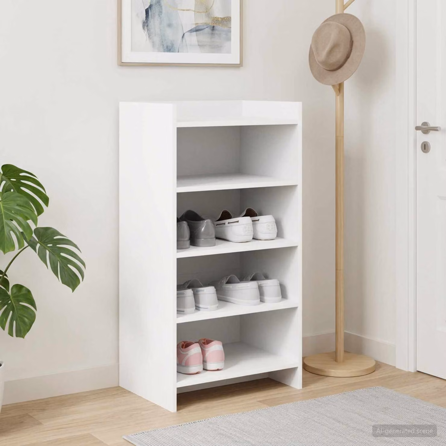 Scarpiera moderna vidaXL in legno MDF bianco L/P/H: 48 x 36 x 92 cm