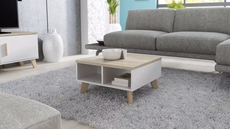 Tavolino da soggiorno COLINA 2 - rovere sonoma / bianco