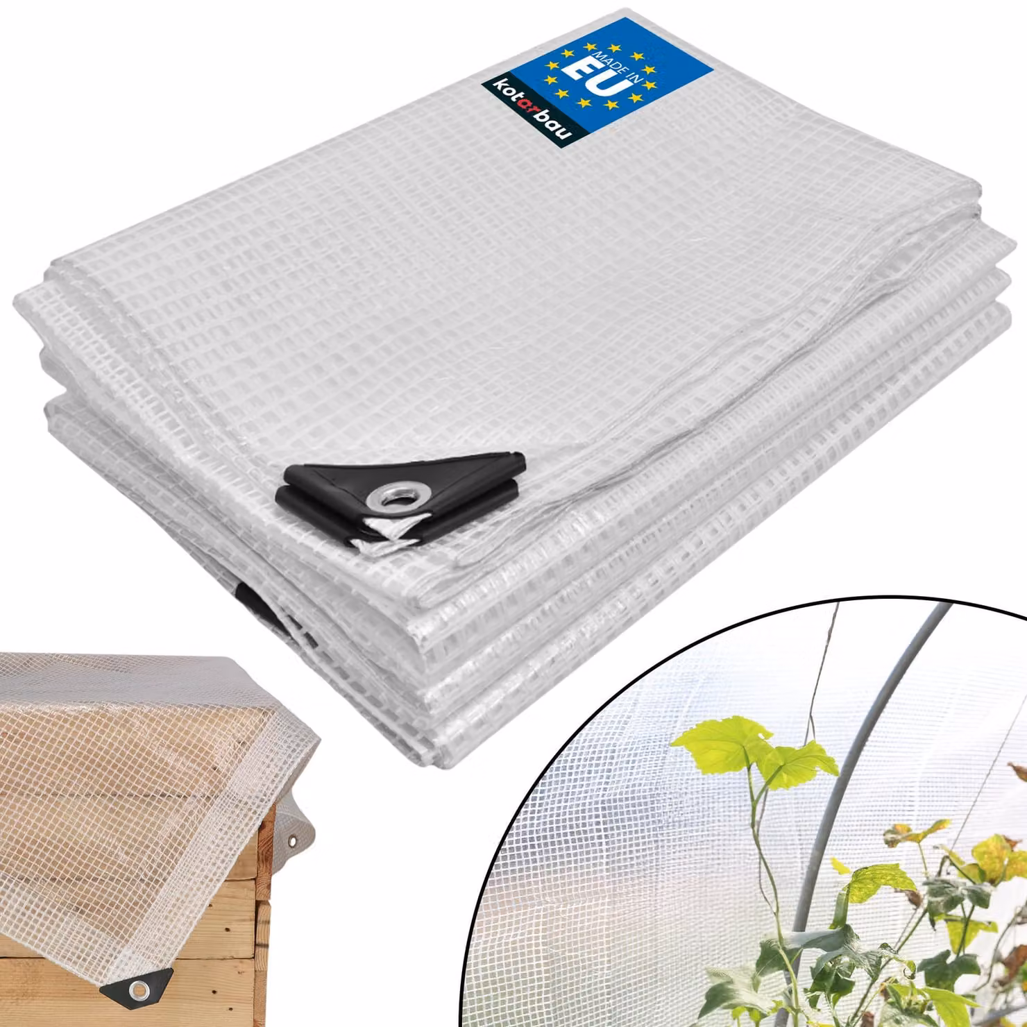 KOTARBAU® Telo Impermeabile Esterno Polietilene 5 x 8 m Trasparente Telo Occhiellato Telone Campeggio Copertura Esterna Telone da Giardino
